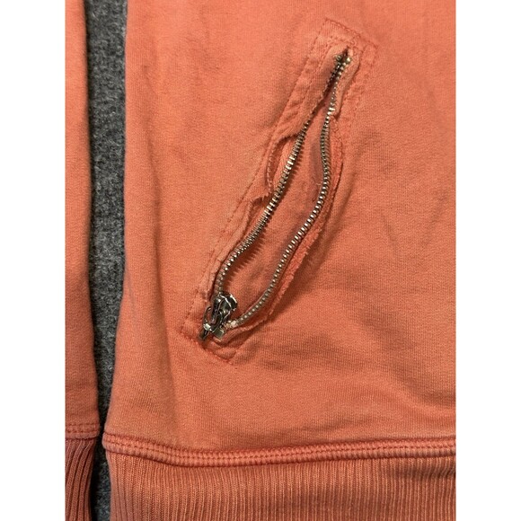 Hard Tail Forever Small Orange Long Sleeve Full Zip Hoodie Distressed‎ Faded - Picture 5 of 7